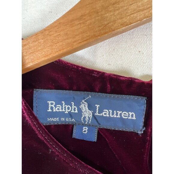 VTG Ralph Lauren Womens Size 8 Wine Rayon Velvet Pullover Top 80s Power Shoulder - Picture 2 of 13